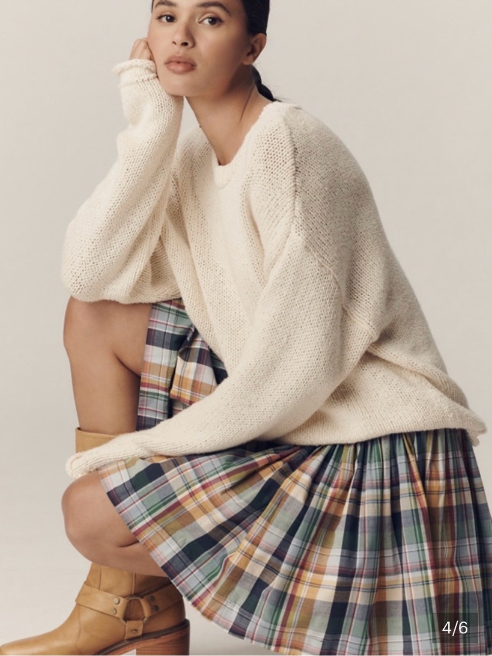 Maeve basque waist plaid skort. - Picture 5 of 11